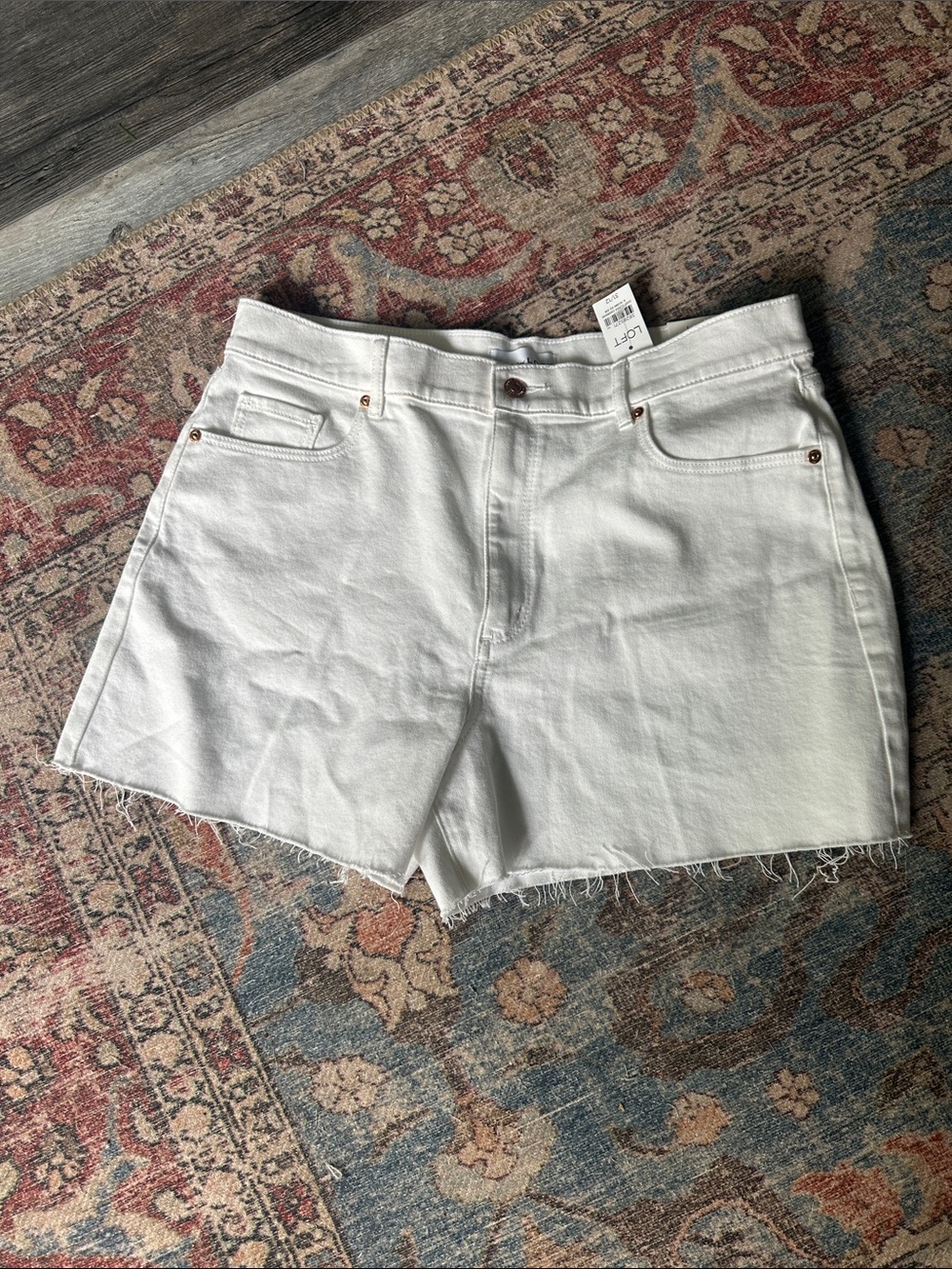 Ann Taylor Loft white denim shorts 12